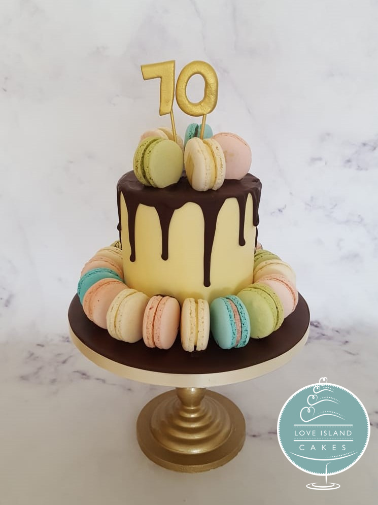 70th Macaron cake