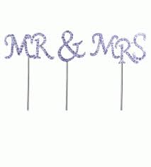 Mr & Mrs diamante toppers