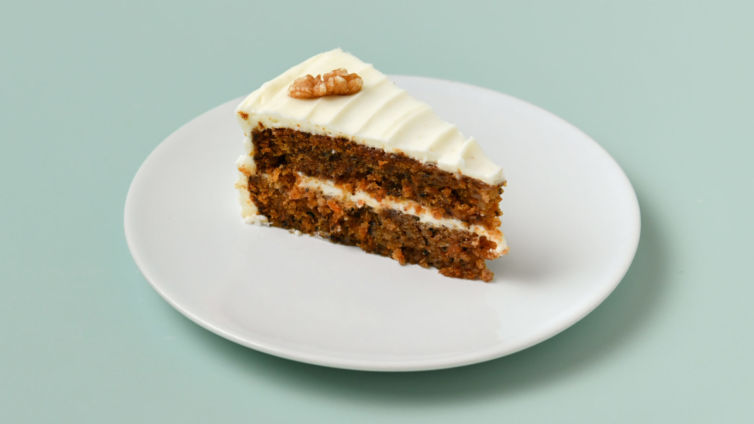 Carrot & walnut cake with sweet cream cheese frosting