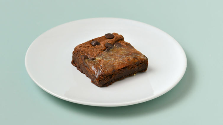 Salted caramel and chocolate brownie